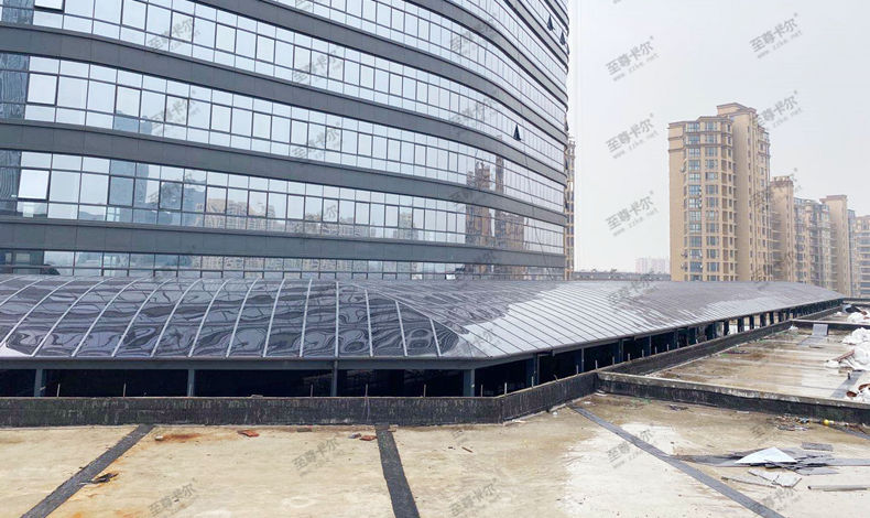 浙江绍兴文盛集团大型天台雨棚顺利完工