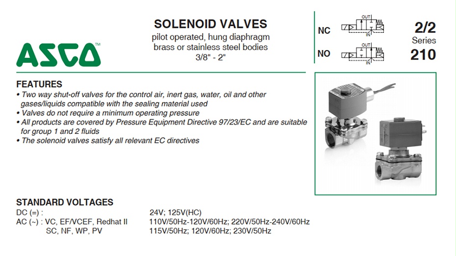 ASCO 8210G030二通电磁阀 ASCO 8210G030二通电磁阀