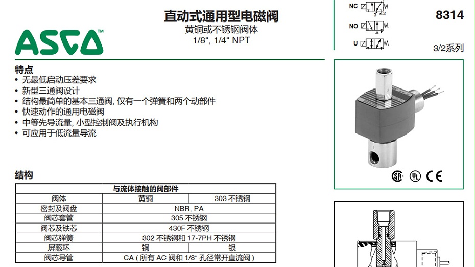 ASCO VCEFCM8314G300防爆电磁阀