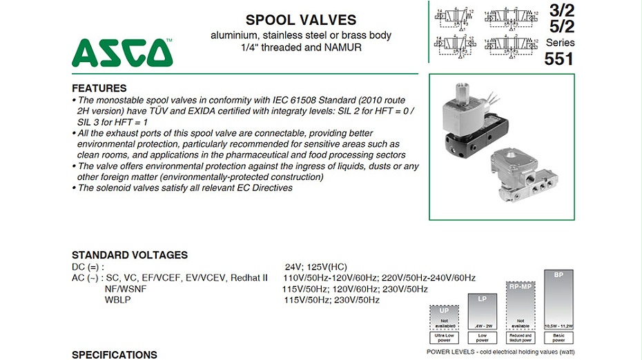 ASCO双电控电磁阀SC8551A310选型 ASCO双电控电磁阀SC8551A310选型