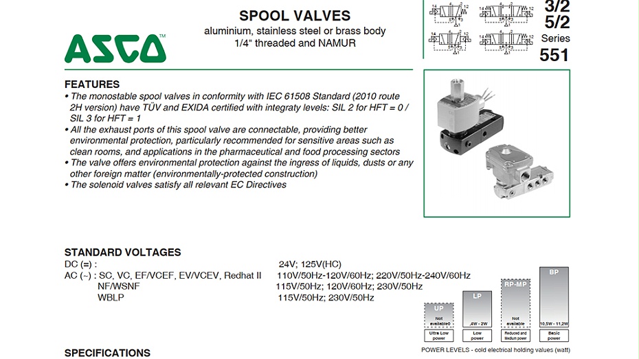 ASCO二位五通电磁阀EF8551G317